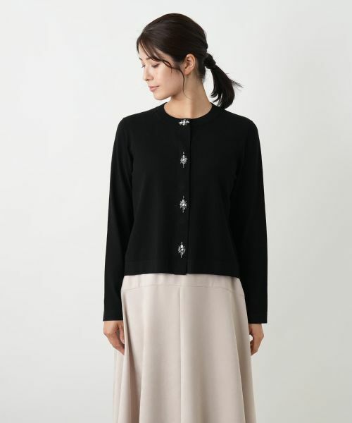 Leilian / レリアン カーディガン・ボレロ | ビジュー付きレーヨン混カーディガン【25年10月カタログ】 | 詳細1