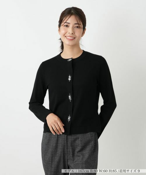 Leilian / レリアン カーディガン・ボレロ | ビジュー付きレーヨン混カーディガン【25年10月カタログ】 | 詳細12