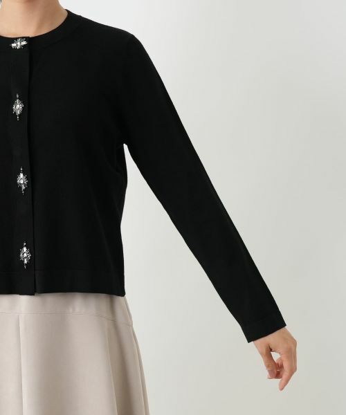 Leilian / レリアン カーディガン・ボレロ | ビジュー付きレーヨン混カーディガン【25年10月カタログ】 | 詳細7