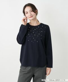 Leilian / レリアン カットソー | ビジュークルーネックカットソー