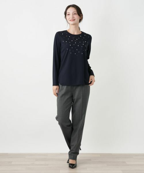 Leilian / レリアン カットソー | ビジュークルーネックカットソー | 詳細1