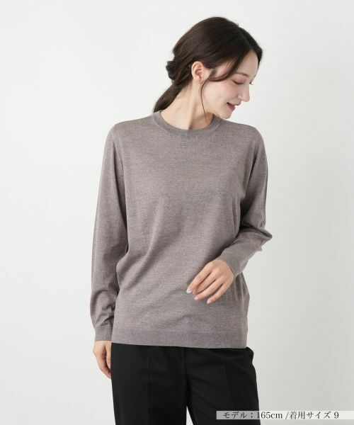 Leilian/レリアン クルーネックニット【GEMMA】 キャメル 11(L) Leilian/レリアン クルーネックニット【GEMMA】 キャメル 11(L)