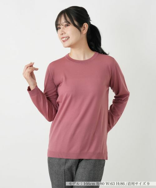 Leilian/レリアン クルーネックニット【GEMMA】 ピンク系 11(L) Leilian/レリアン クルーネックニット【GEMMA】 ピンク系 11(L)