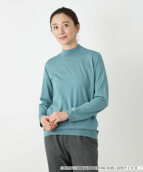 Leilian/レリアン ハイネックニット【GEMMA】 グリーン 9(M)