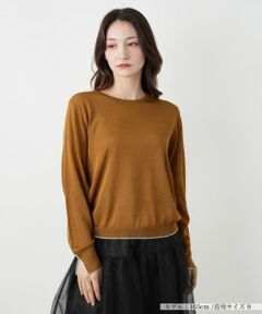 Leilian / レリアン ニット・セーター | 配色ラインクルーネックニット