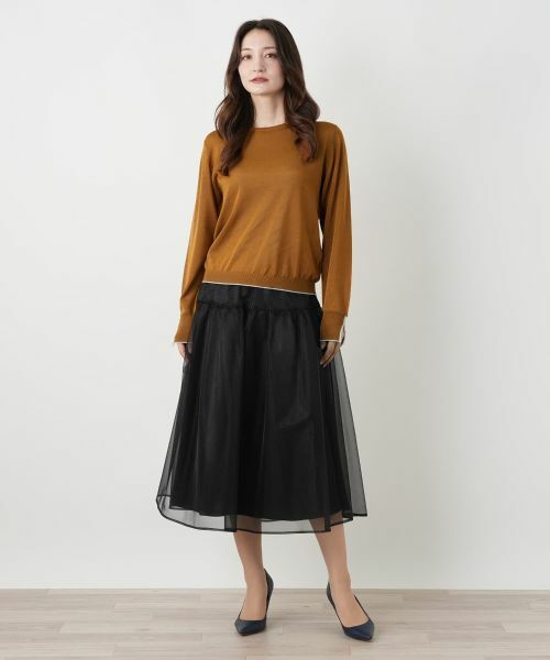 Leilian / レリアン ニット・セーター | 配色ラインクルーネックニット | 詳細1