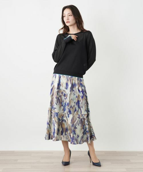 Leilian / レリアン ニット・セーター | 配色ラインクルーネックニット | 詳細12