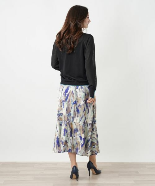 Leilian / レリアン ニット・セーター | 配色ラインクルーネックニット | 詳細14