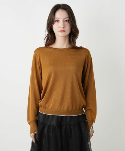 Leilian / レリアン ニット・セーター | 配色ラインクルーネックニット | 詳細4