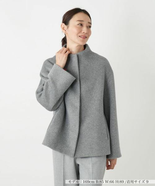 Leilian/レリアン ハイネックショートコート【CINZIA ROCCA】 グレー 11(L) Leilian/レリアン ハイネックショートコート【CINZIA ROCCA】 グレー 11(L)