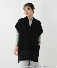 Leilian / レリアン テーラードジャケット | ラメ幾何学柄ニットベスト