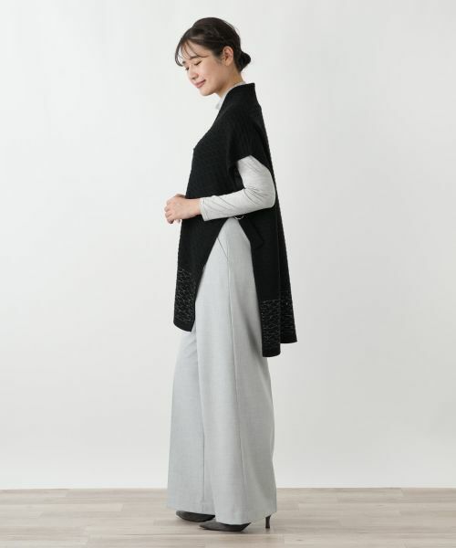 Leilian / レリアン テーラードジャケット | ラメ幾何学柄ニットベスト | 詳細2