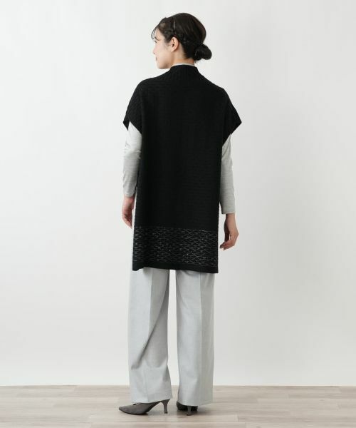Leilian / レリアン テーラードジャケット | ラメ幾何学柄ニットベスト | 詳細3