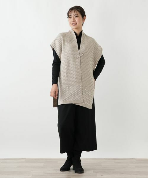 Leilian / レリアン テーラードジャケット | ラメ幾何学柄ニットベスト | 詳細4