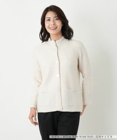 Leilian / レリアン テーラードジャケット | ハイネックラメニットジャケット