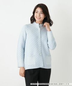 Leilian / レリアン テーラードジャケット | ハイネックラメニットジャケット