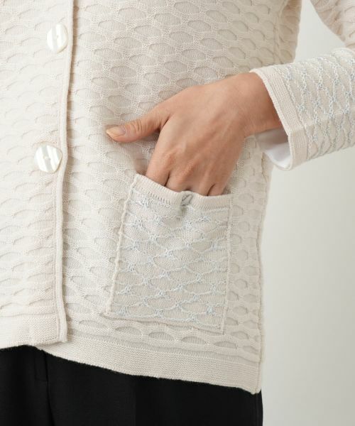 Leilian / レリアン テーラードジャケット | ハイネックラメニットジャケット | 詳細14