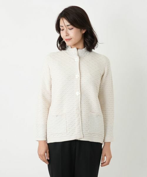 Leilian / レリアン テーラードジャケット | ハイネックラメニットジャケット | 詳細7