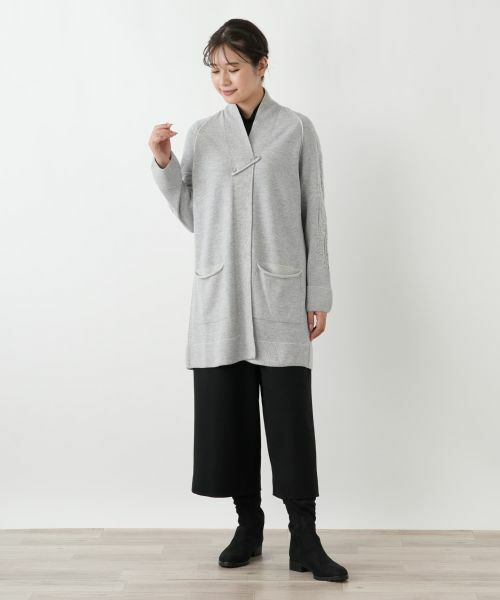 Leilian / レリアン カーディガン・ボレロ | 刺繍入りラメニットカーディガン | 詳細1