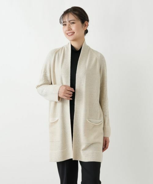 Leilian / レリアン カーディガン・ボレロ | 刺繍入りラメニットカーディガン | 詳細7