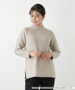 Leilian / レリアン ニット・セーター | ラメ刺繍ハイネックニット