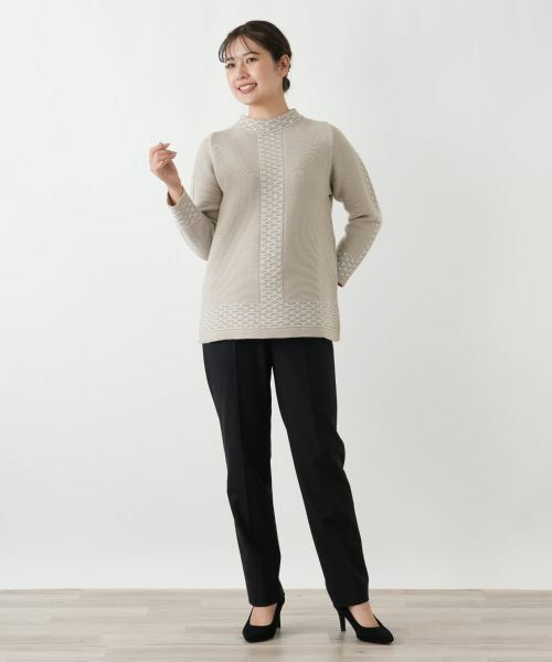 Leilian / レリアン ニット・セーター | ラメ刺繍ハイネックニット | 詳細1