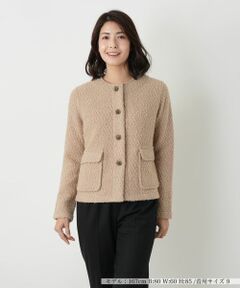 Leilian / レリアン テーラードジャケット | ノーカラーブークレージャケット