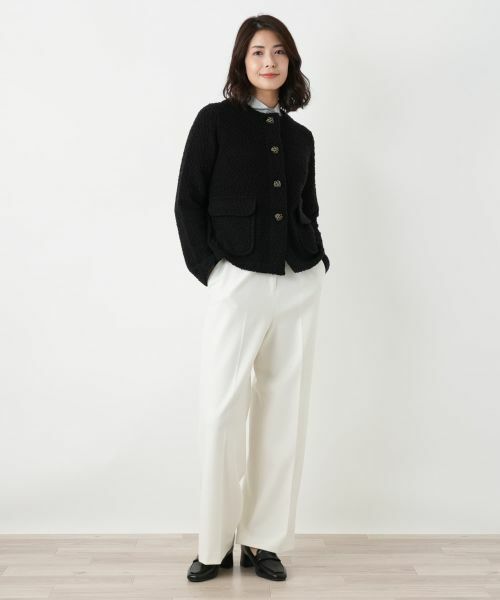 Leilian / レリアン テーラードジャケット | ノーカラーブークレージャケット | 詳細1
