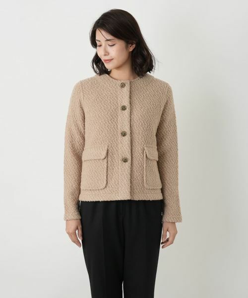 Leilian / レリアン テーラードジャケット | ノーカラーブークレージャケット | 詳細7