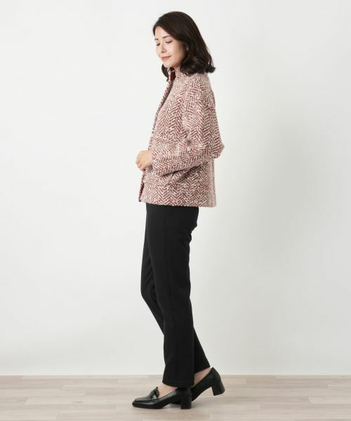 Leilian / レリアン テーラードジャケット | ヘリンボーン比翼ジャケット | 詳細6