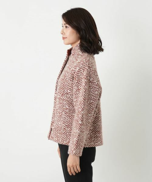 Leilian / レリアン テーラードジャケット | ヘリンボーン比翼ジャケット | 詳細9