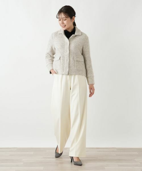 Leilian / レリアン テーラードジャケット | ステンカラーニットジャケット | 詳細1