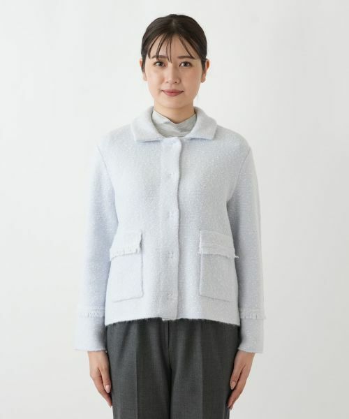 Leilian / レリアン テーラードジャケット | ステンカラーニットジャケット | 詳細7