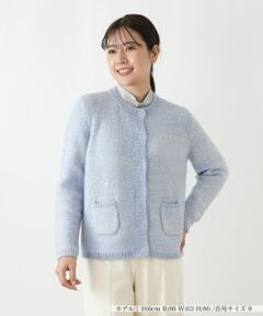 Leilian / レリアン カーディガン・ボレロ | スパンコール混ニットカーディガン