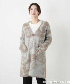 Leilian / レリアン テーラードジャケット | 花柄Vネックニットジャケット【BIANCA LANCIA】