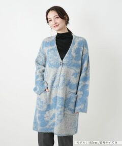 Leilian / レリアン テーラードジャケット | 花柄Vネックニットジャケット【BIANCA LANCIA】