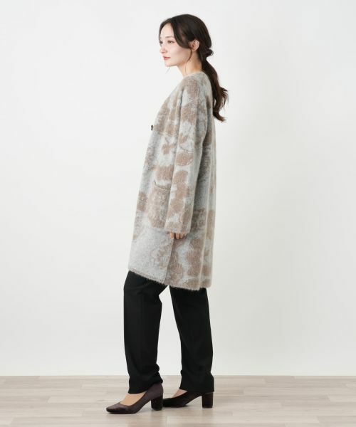 Leilian / レリアン テーラードジャケット | 花柄Vネックニットジャケット【BIANCA LANCIA】 | 詳細2