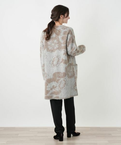 Leilian / レリアン テーラードジャケット | 花柄Vネックニットジャケット【BIANCA LANCIA】 | 詳細3