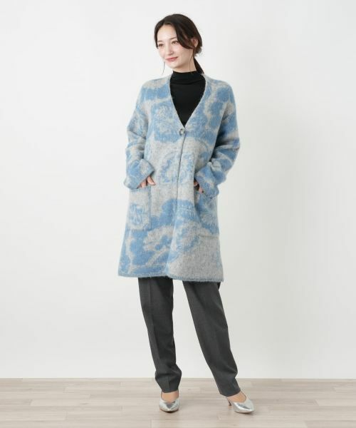 Leilian / レリアン テーラードジャケット | 花柄Vネックニットジャケット【BIANCA LANCIA】 | 詳細4