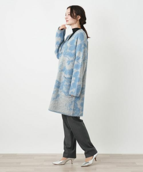 Leilian / レリアン テーラードジャケット | 花柄Vネックニットジャケット【BIANCA LANCIA】 | 詳細5