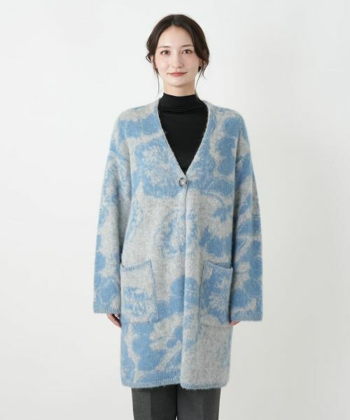 Leilian / レリアン テーラードジャケット | 花柄Vネックニットジャケット【BIANCA LANCIA】 | 詳細7