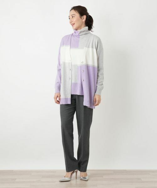 Leilian / レリアン カーディガン・ボレロ | カラーブロックカーディガン【HAND】 | 詳細1