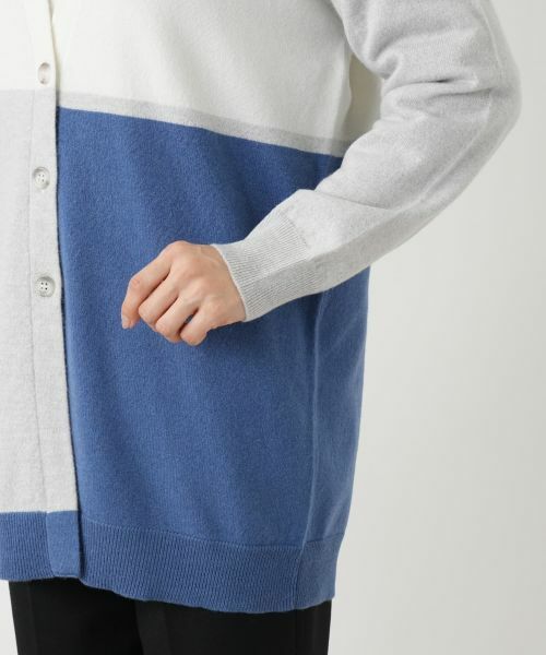 Leilian / レリアン カーディガン・ボレロ | カラーブロックカーディガン【HAND】 | 詳細12