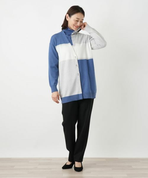 Leilian / レリアン カーディガン・ボレロ | カラーブロックカーディガン【HAND】 | 詳細4