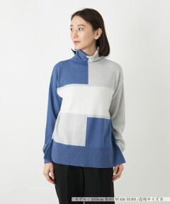 Leilian / レリアン ニット・セーター | カラーブロックハイネックニット【HAND】