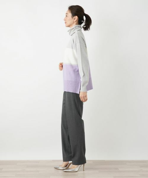 Leilian / レリアン ニット・セーター | カラーブロックハイネックニット【HAND】 | 詳細2