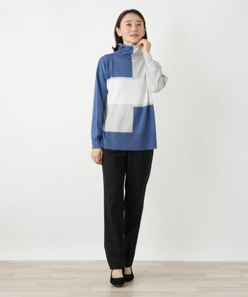 Leilian / レリアン ニット・セーター | カラーブロックハイネックニット【HAND】 | 詳細4