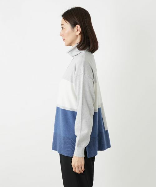 Leilian / レリアン ニット・セーター | カラーブロックハイネックニット【HAND】 | 詳細8