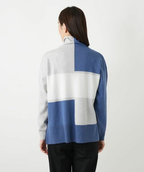 Leilian / レリアン ニット・セーター | カラーブロックハイネックニット【HAND】 | 詳細9