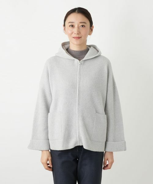 Leilian / レリアン テーラードジャケット | フーデッドニットジャケット【HAND】 | 詳細7